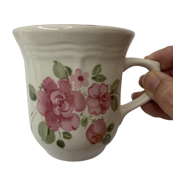 Gibson Pink Floral Pattern Coffee Tea Cups Pink Flowers Replacements Set Of 4 - Picture 5 of 8